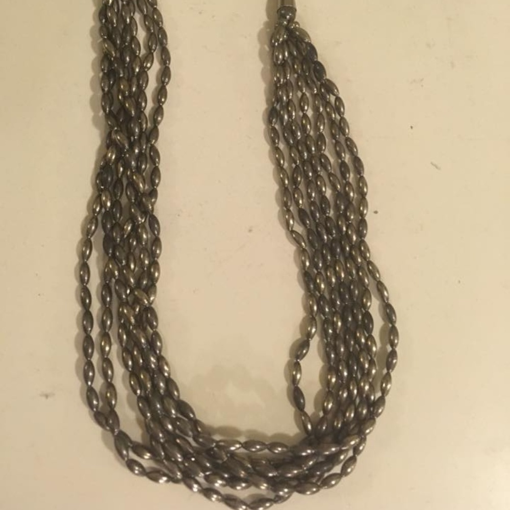 Reserve for Jamine 7 strand silver drops necklace